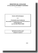 Page de garde du Guide méthodologique pour l'évaluation des incidences des projets et programmes d'infrastructures d'aménagement sur les sites Natura 2000