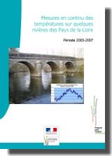 Couverture " Mesures en continu des températures sur quelques rivières des Pays de la Loire, Période 2003-2007 "