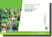 Couverture " Qualité des cours d'eau dans la région des Pays de la Loire : éléments marquants pour l'année 2007"
