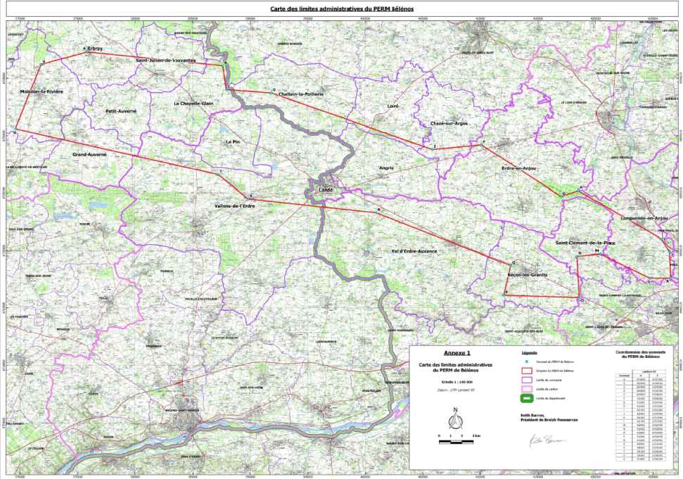 Périmètre du PER Bélénos (Sourc : dossier de demande)