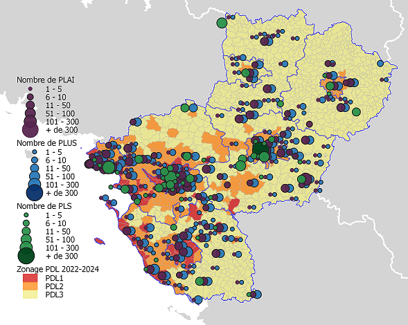 Localisation production LLS 2022 par commune Localisation production LLS 2022 par commune