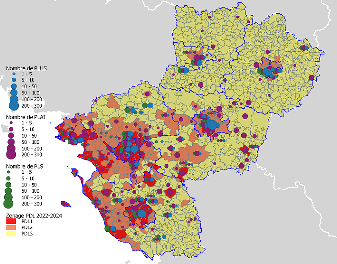 Localisation production LLS 2023 par commune Localisation production LLS 2023 par commune