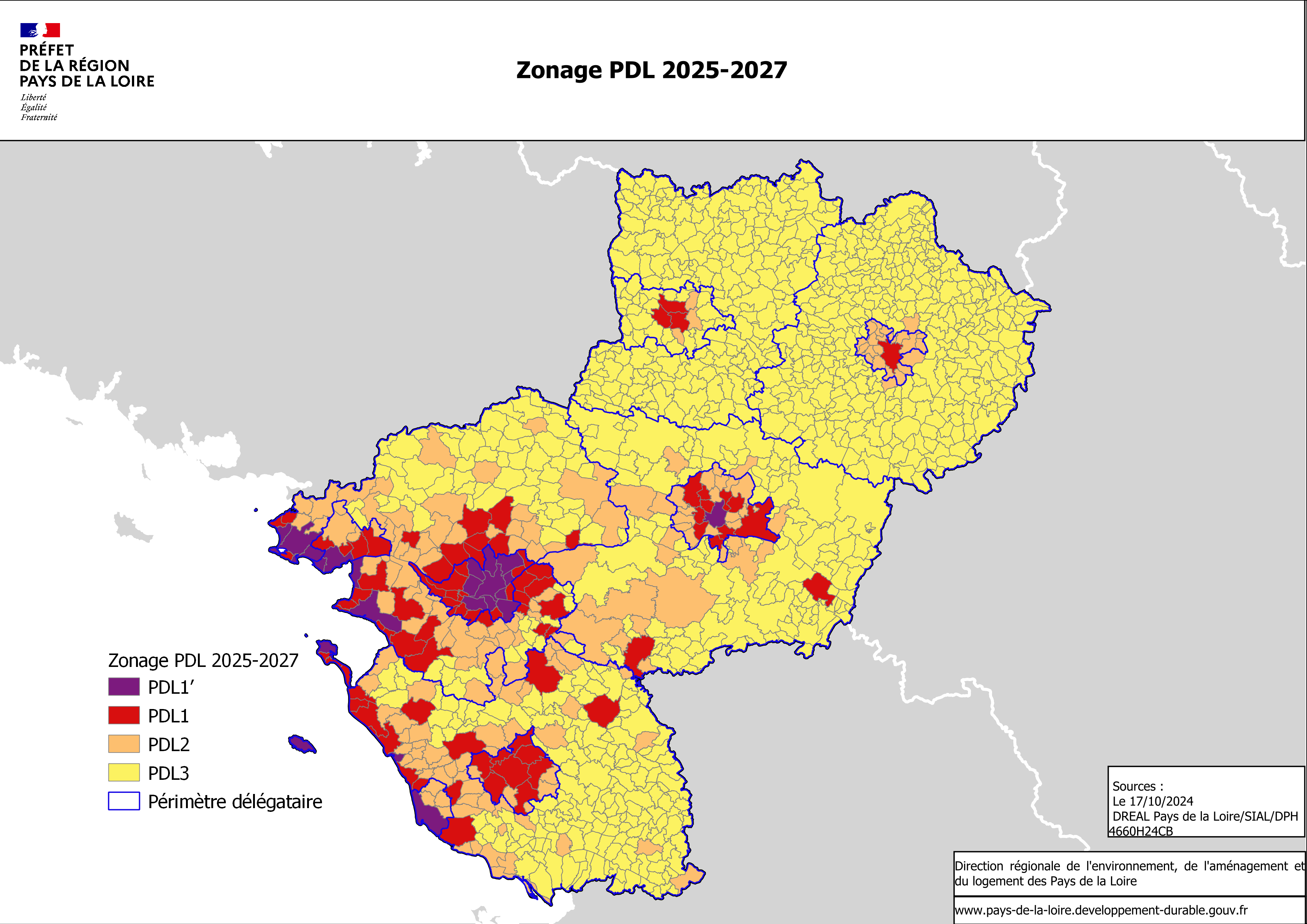 Carte zonage PDL 2025-2027