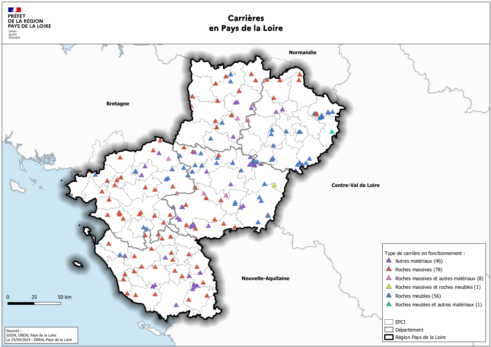 Types de carrières en Pays de la Loire