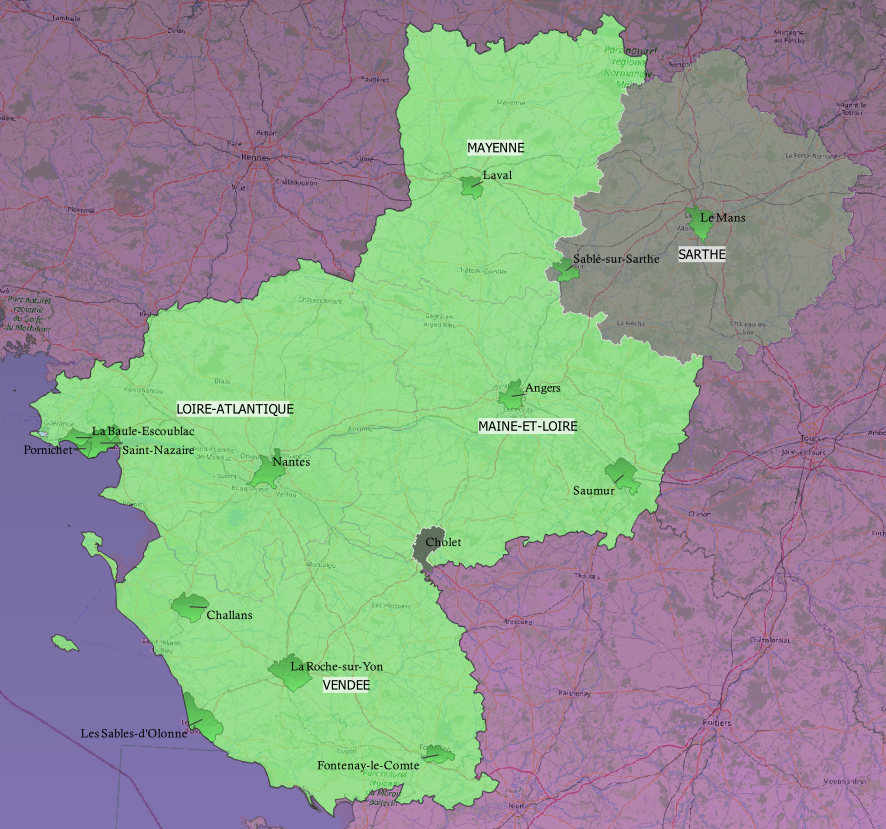 Les Plans de prévention du bruit approuvés en Pays de la Loire